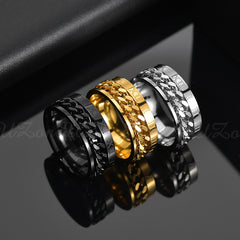 Cool Stainless Steel Rotatable Men Couple Ring High Quality Spinner Chain Rotable