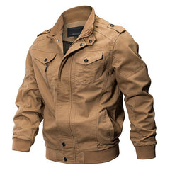 Plus Size Military Bomber Jacket Men Spring Autumn Casual Multi-pocket