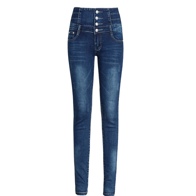 Womens skinny Jeans High Waist Fashion Slim Denim Long Pencil Pants Woman
