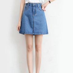 Women Denim Mini Skirt Fashion Summer High Waist Korean Black Skirt