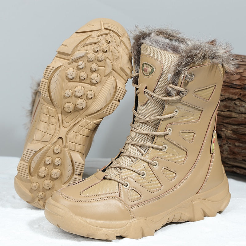 Winter Men Boots Large Size Plush Warm Snow Boots Outdoor Fashionable