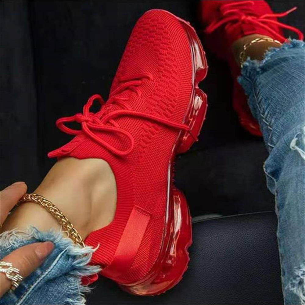 Women Sneakers Trends Autumn Stretch Fabric Ladies Breathable Cas
