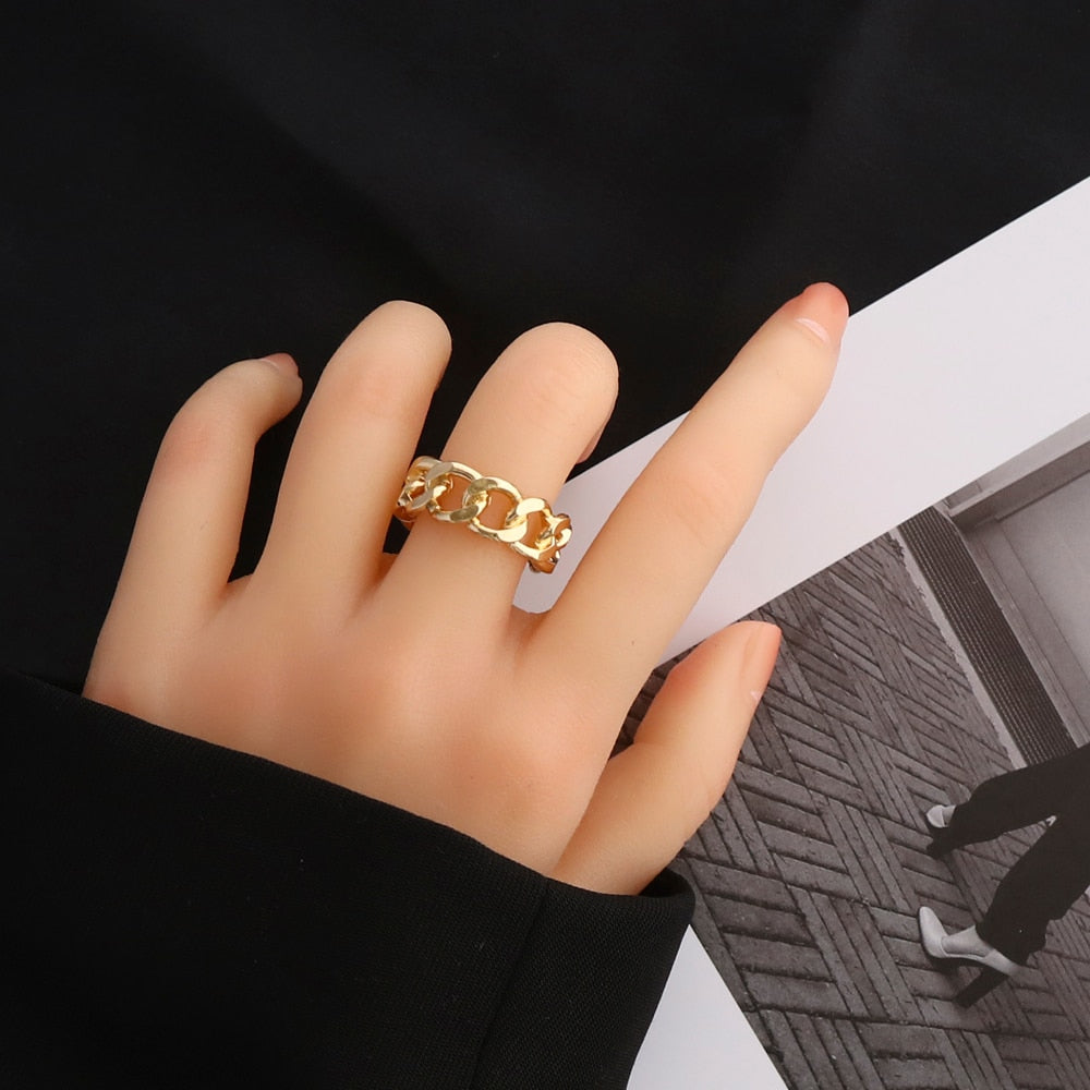 Punk Metal Geometry Circular Punk Rings Set Opening Index Finger