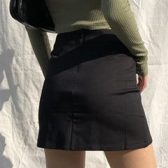 Skirts Women Black Split Office Ladies   High Waist Elegant Slim Mini Skirt Student