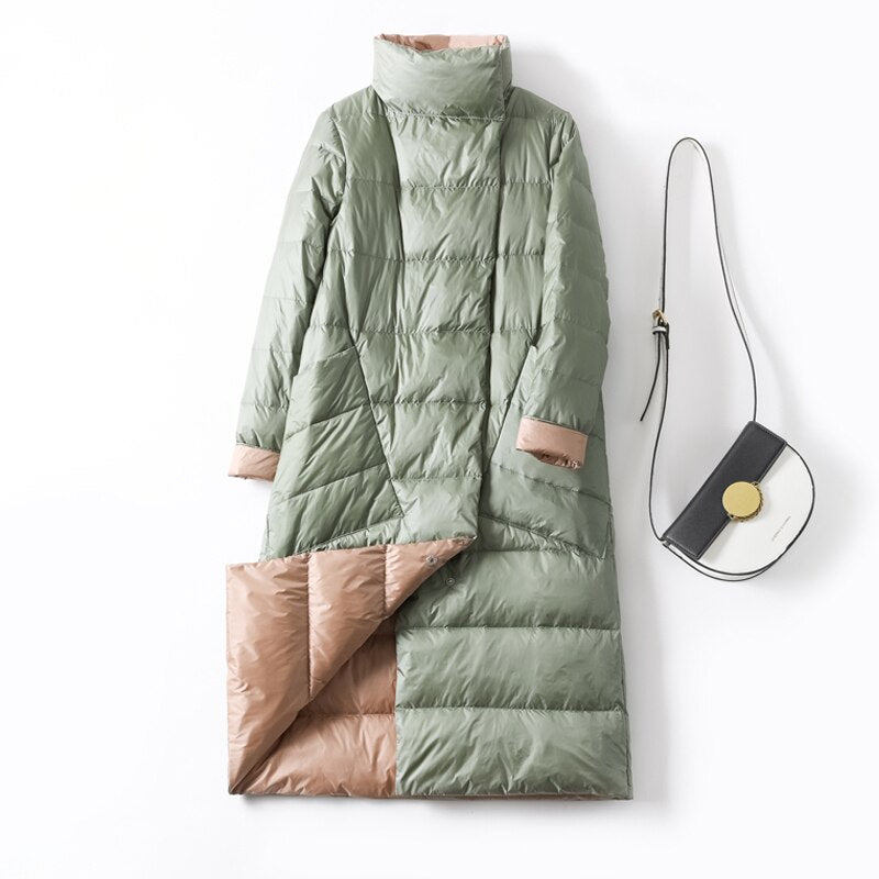 Down Jacket Women Winter Long Thick Double Sided