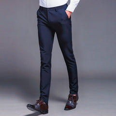 Cotton Men Suit Pants Straight Spring Autumn Long Male Classic