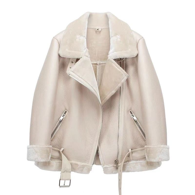 Winter Coats Women Thick Faux Leather Fur Coat