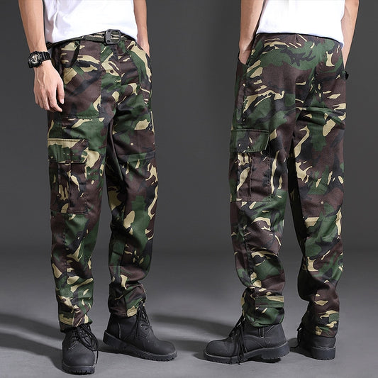 Spring Brand Men Fashion Military Cargo Pants Multi-pockets Baggy Men