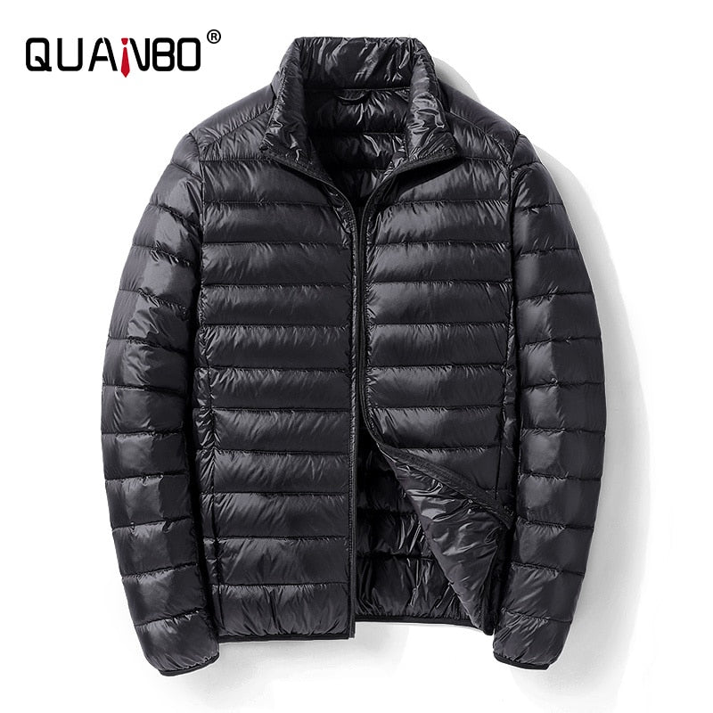 QUANBO Men Lightweight Packable Down Jacket Breathable Puffy Coat