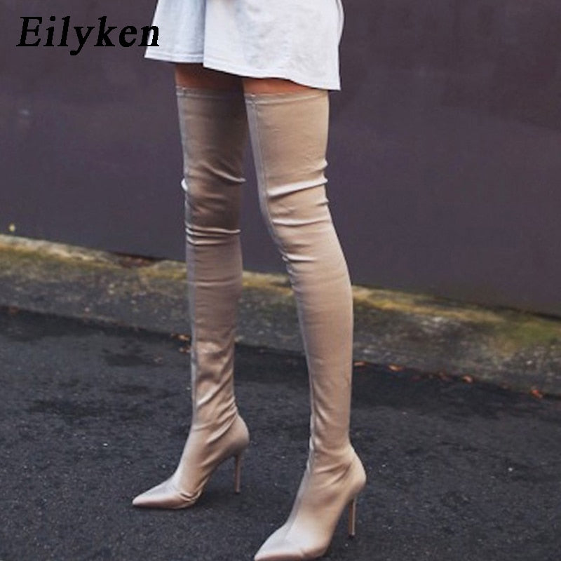 Thigh High Boots Over The Knee Elastic Stretch Boots Women Botas