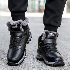 Nine o'clock Winter Couple Casual Boots Stylish Leather High-top Sneaker