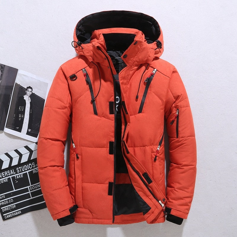 Casual Winter Warm Snow Jackets Men's Clothing White Down Jacket