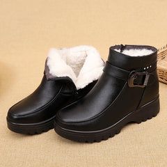 Fashion Winter Women Genuine Leather Ankle Boots Female Thick