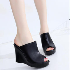 Women Sandals Woman Leather Sandals Wedges Heel Women