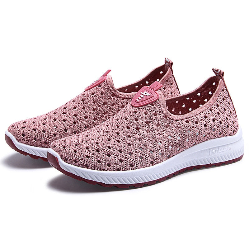 Summer Women's Sports shoes sneakers shoes fashion hollow out breathable leisure walk soft and comfortable