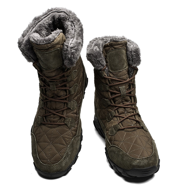 Winter High Help Men Snow Boots Waterproof Man Boots Man Fur Thick Plush