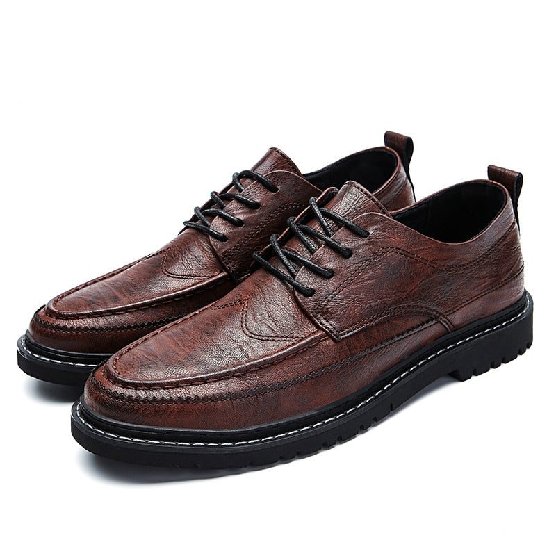 Men Quality Leather Shoes British Business lace up fashion