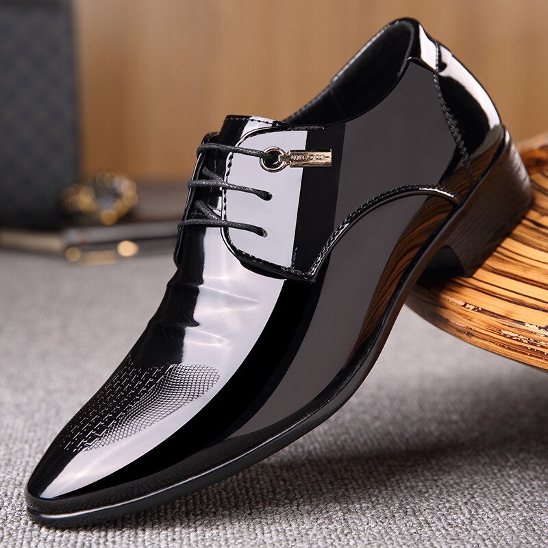 Mazefeng Men Wedding Shoes Microfiber Leather Formal Business Pointed
