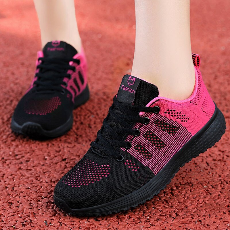 Women Casual Shoes Fashion Breathable Walking Mesh Flat Shoes Woman