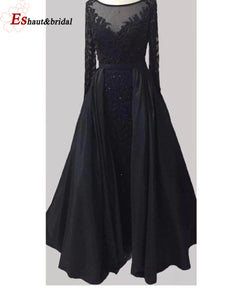 Luxury Mermaid Evening Night Dress for Women Muslim O Neck Long Sleeves