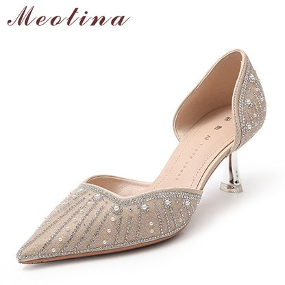 Women Two-Piece Shoes Thin High Heels Pointed Toe Pumps Elegant