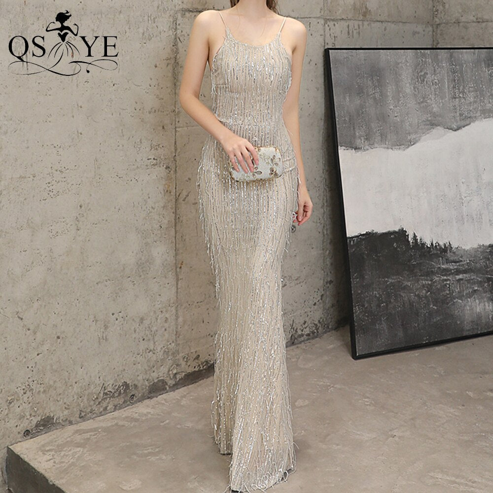 Homecoming Dresses: Evening Dresses Sequin Mermaid Long Party Dress Halter Neck