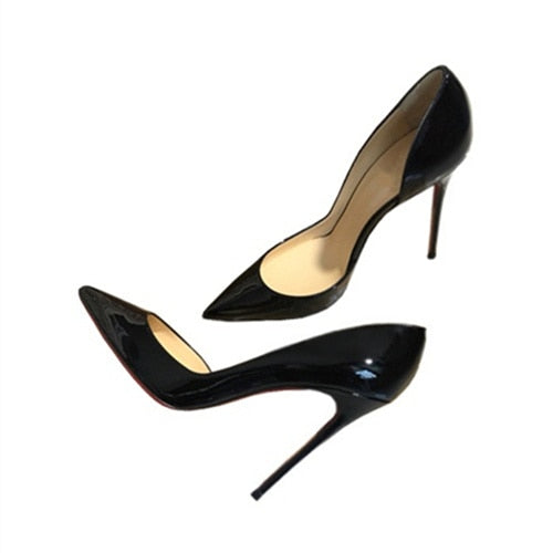 Classic Black High Heels Shoes Woman Pumps 12cm Tacones Pointed Toe