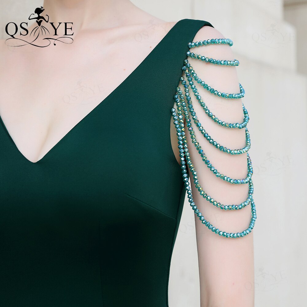 Homecoming Dresses: Prom Dress Stretch Beading Straps Evening Gown Deep V Neck