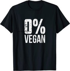 Zero Percent Vegan Funny BBQ Carnivore Meat Eater T-Shirt Top T-shirts for Men