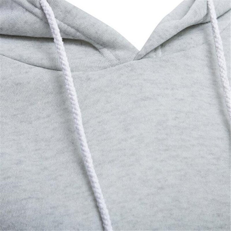 Women Hoodies Solid Crop Hoodie Long Sleeve Jumper Hooded Pullover