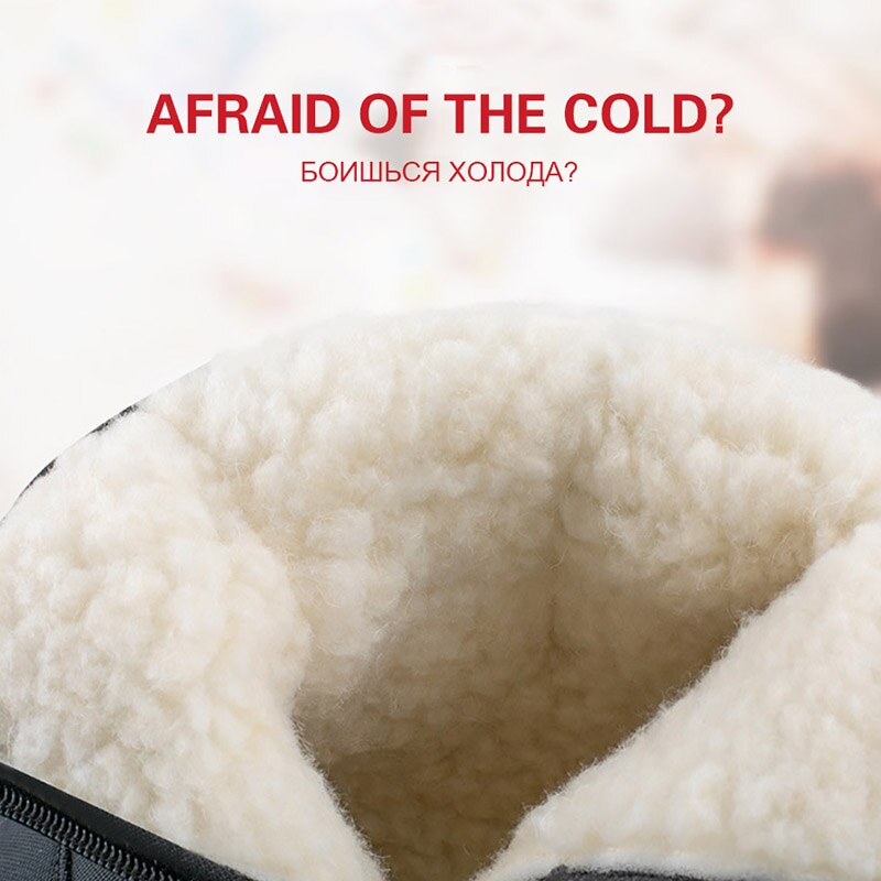 Men Winter Snow Boots Male Fur Ankle Boots Men Shoes Warm Plush Men