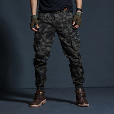 Military Tactical Pants Mens Joggers Camouflage Cargo Casual Pants Male