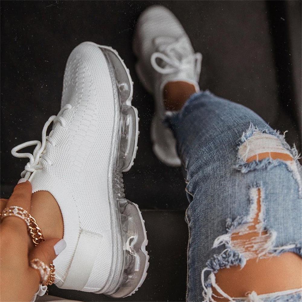 Women Sneakers Trends Autumn Stretch Fabric Ladies Breathable Cas