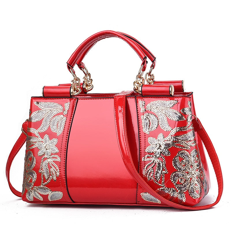 Embroidery Women Bag Leather Purses and Handbags Luxury Shoulder Bags
