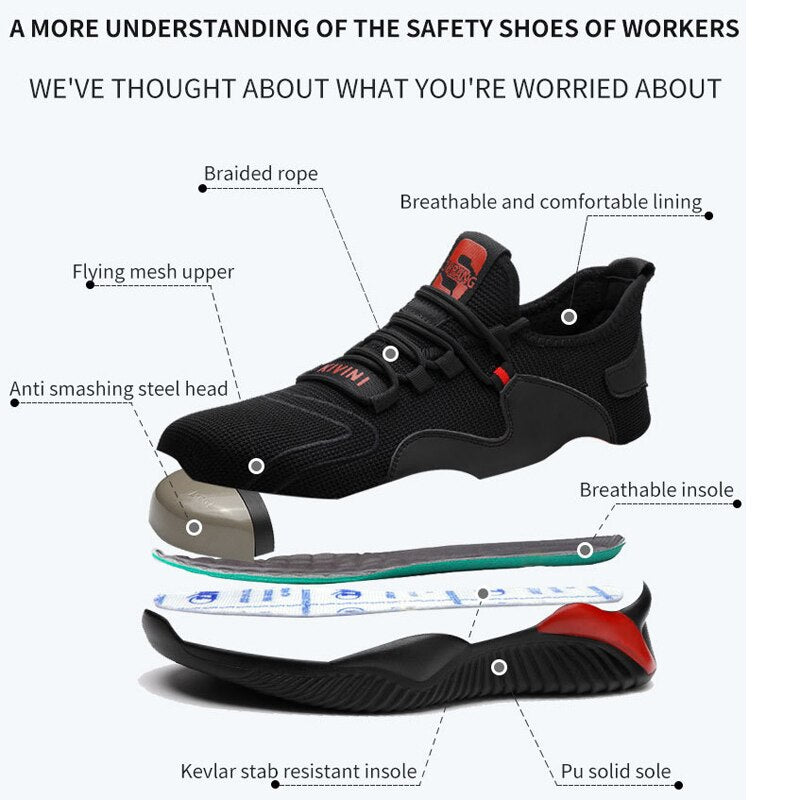 Men's Steel Toe Cap Protective Work Shoes Outdoor