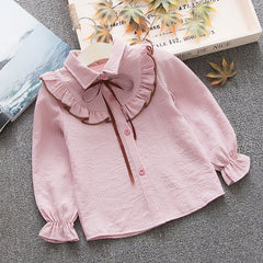 Cotton Blouse for Big Girls Striped Clothes Children Long Sleeve School Girl Shirt