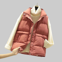 Women Sleeveless Vest Winter Warm Plus Size 2XL Down Cotton Padded Jacket