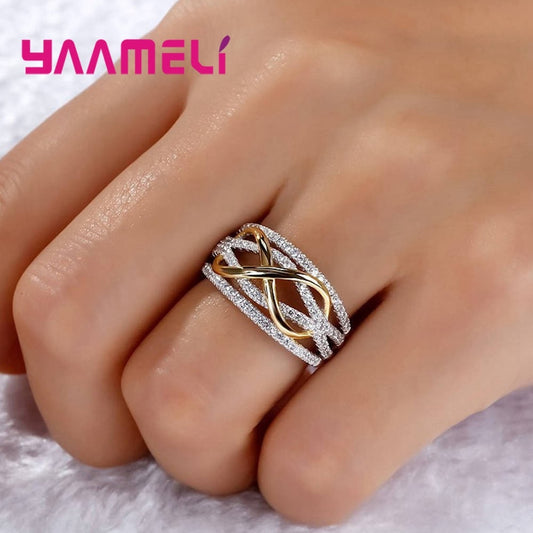 Luxury 925 Sterling Silver Engagement Rings Women Fashion Jewelry Love Ring