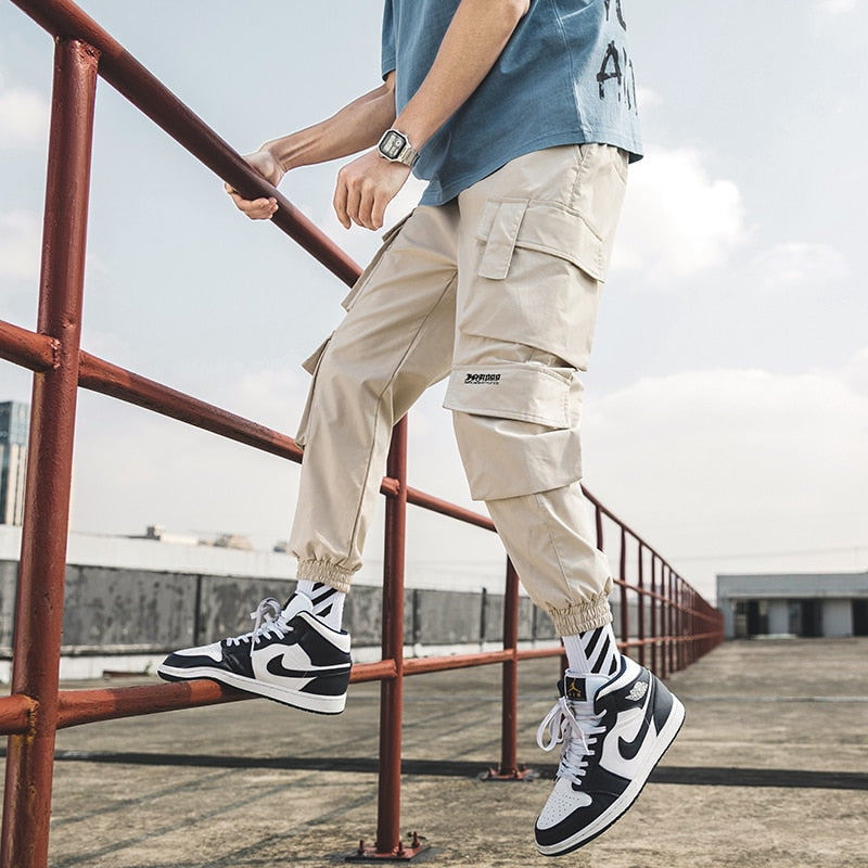 Streetwear Mens Hip Hop Jogging Pants Casual Men Trousers Big Size Loose