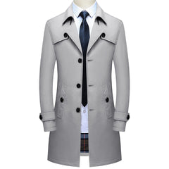 Thoshine Brand Spring Autumn Men Long Trench Coats Superior Quality