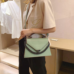 Solid Leather Crossbody Bags For Women Chain Luxury Design