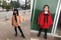 Children's woollen coat cape boys and girls woollen windbreaker Fashion shawl