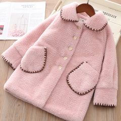 Children Woolen Coat Girl Long Woolen Coat Thick