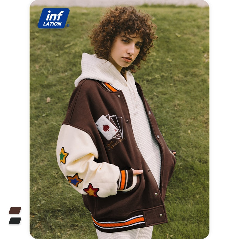 Streetwear Vintage Baseball Jacket Men High Quality Towel Embroidery