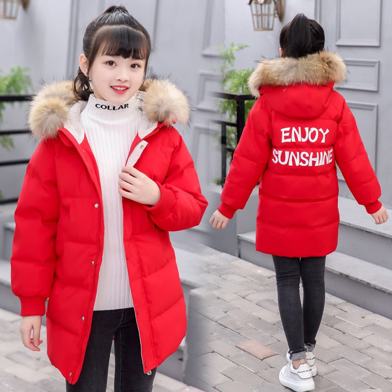 Girl Winter Jacket Kids Outdoor Warm Coat Thick Parka Children Clothing