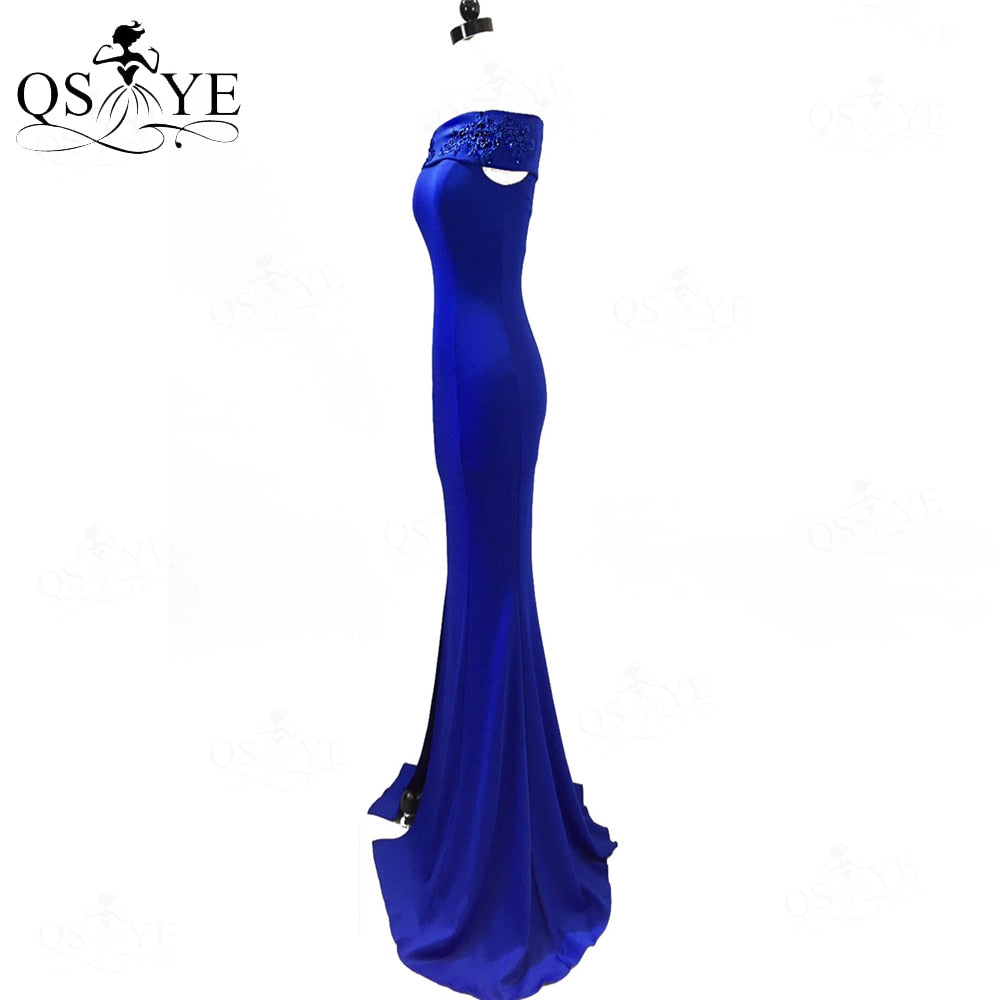 Homecoming Dresses: Royal Prom Dress Long Mermaid Bead Evening Dress