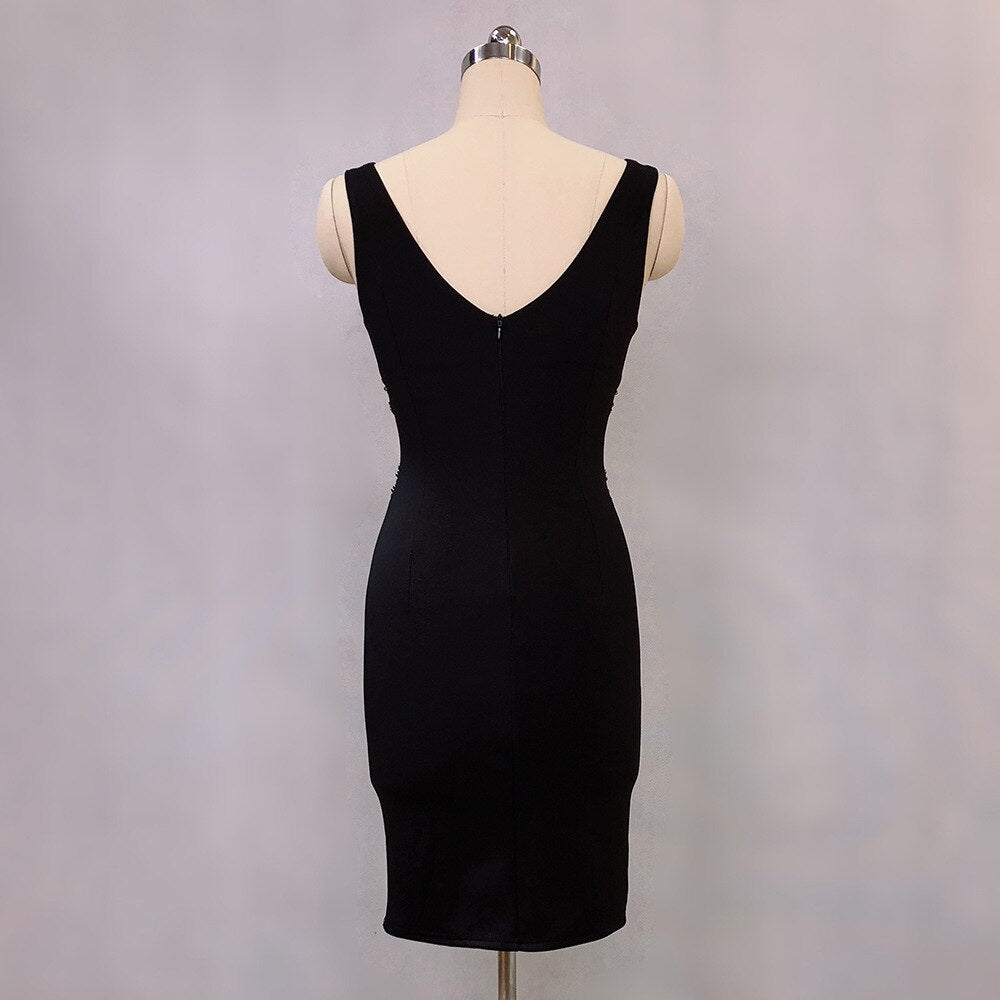Homecoming Dresses: Prom Dresses Sheath Stretch Evening Dress Deep V Neck Party