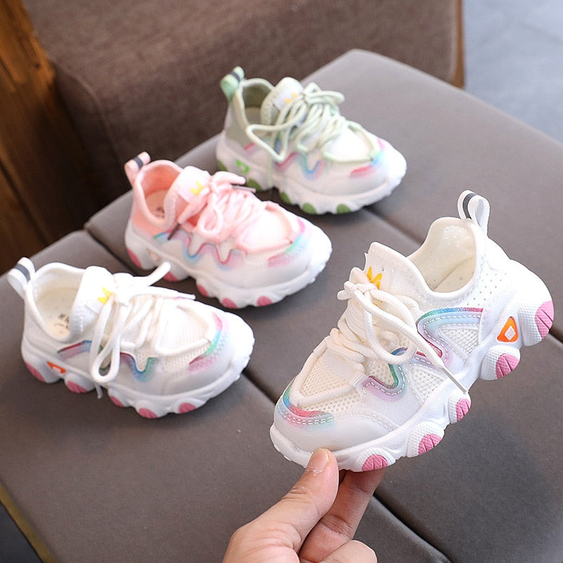Toddler Boy Sneakers Stretch Fabric Fashionable Baby Running Shoes