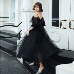 Black V-neck Evening Dress Prom Party Robe De Soiree Longue Formal Dress