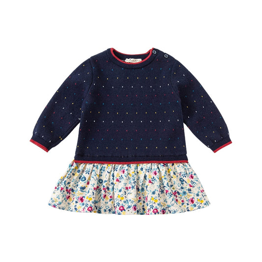 dave bella autumn baby girl cute floral dots sweater dress children fashion